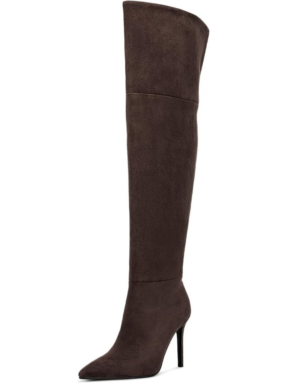 Women's Suede Brown High Heel Over the Knee Boots Comfortable Classy Pointed Toe
